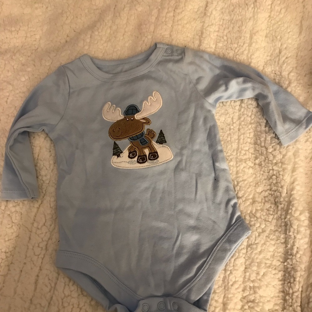 New baby boy clothes the blue football is a 9 mo. The rest are 3-6 mos - Picture 10 of 14